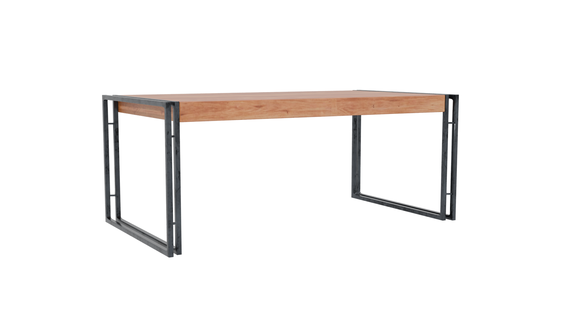 Industrial Wooden Table 3D Model - Professional 3D Model Render 4