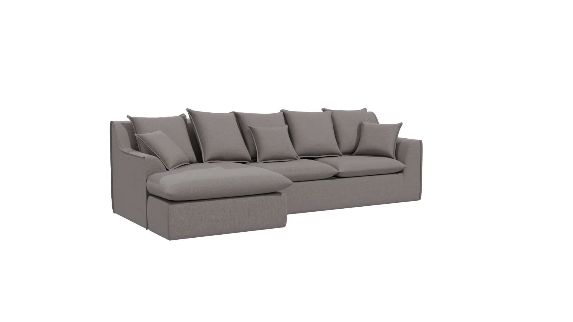 Contemporary Fabric Sectional Sofa 3D Model - Professional 3D Model Render 10