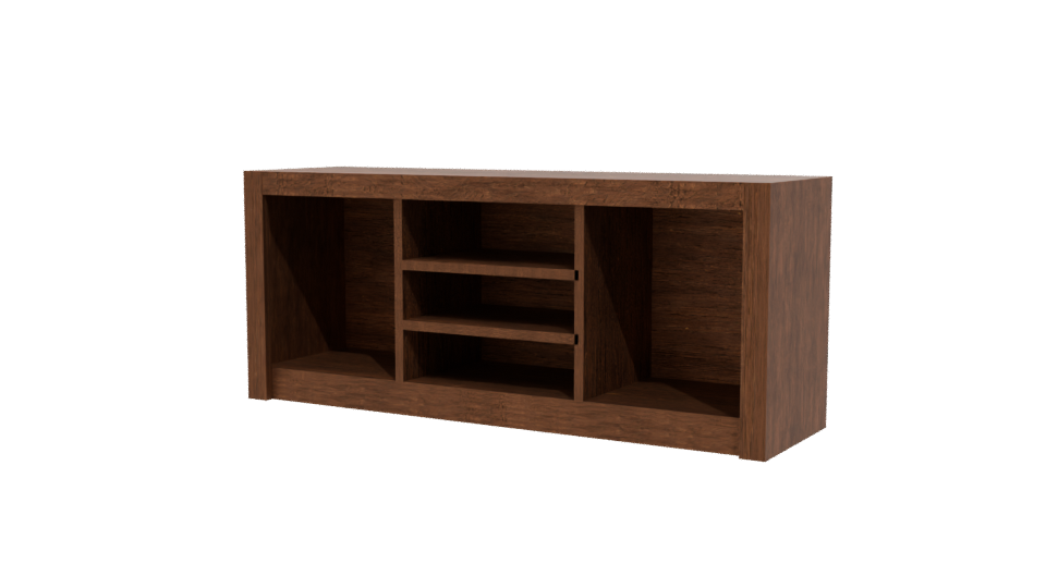 Stylish Wooden Media Console 3D - Professional 3D Model Render 12