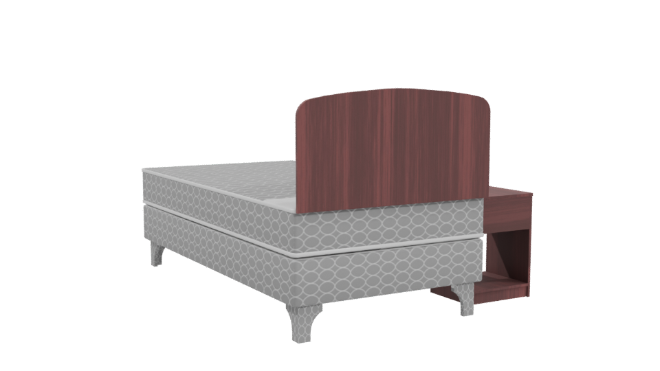 Stylish Single Bed Model 3D - Professional 3D Model Render 4