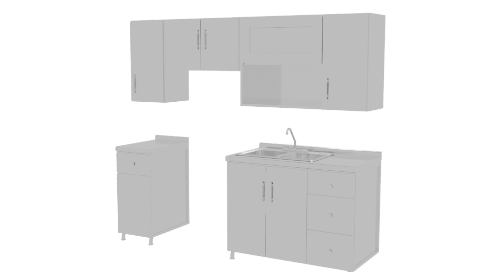 Stylish Kitchen Cabinet Set 3D - Professional 3D Model Render 12