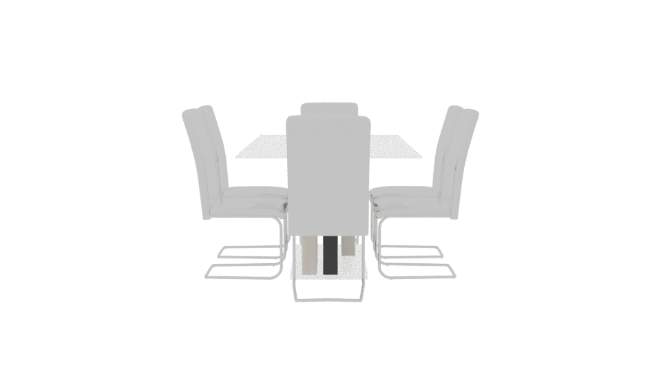 Stylish Glass Dining Table Set - Professional 3D Model Render 8