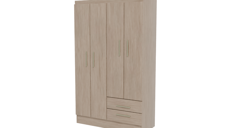Stylish Wooden Wardrobe 3D Model - Professional 3D Model Render 12