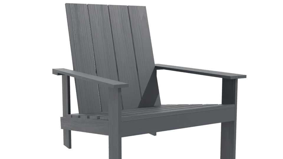 Stylish Outdoor Wooden Chair 3D - Professional 3D Model Render 10