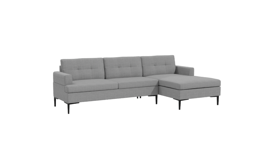 Stylish Gray Sectional Sofa 3D - Professional 3D Model Render 10