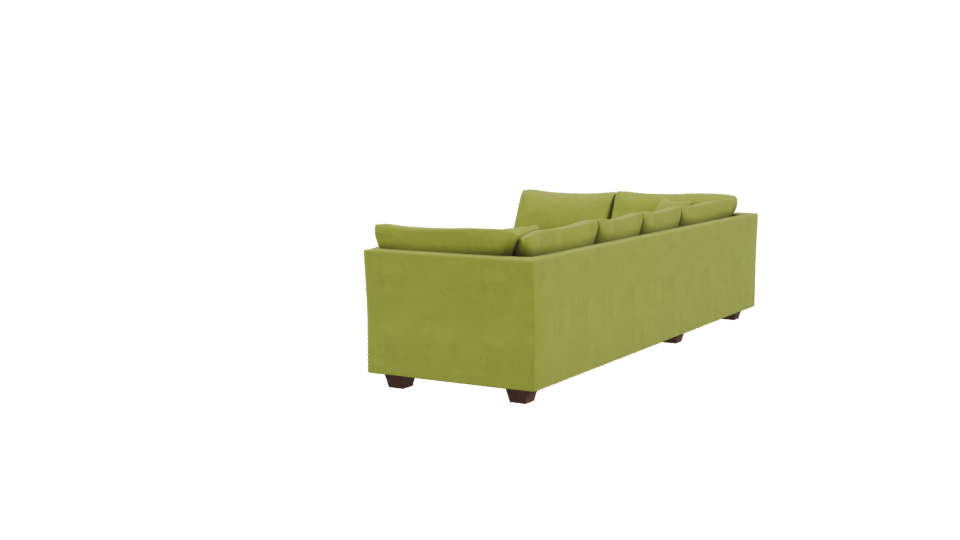 Stylish Green Sectional Sofa 3D - Professional 3D Model Render 3