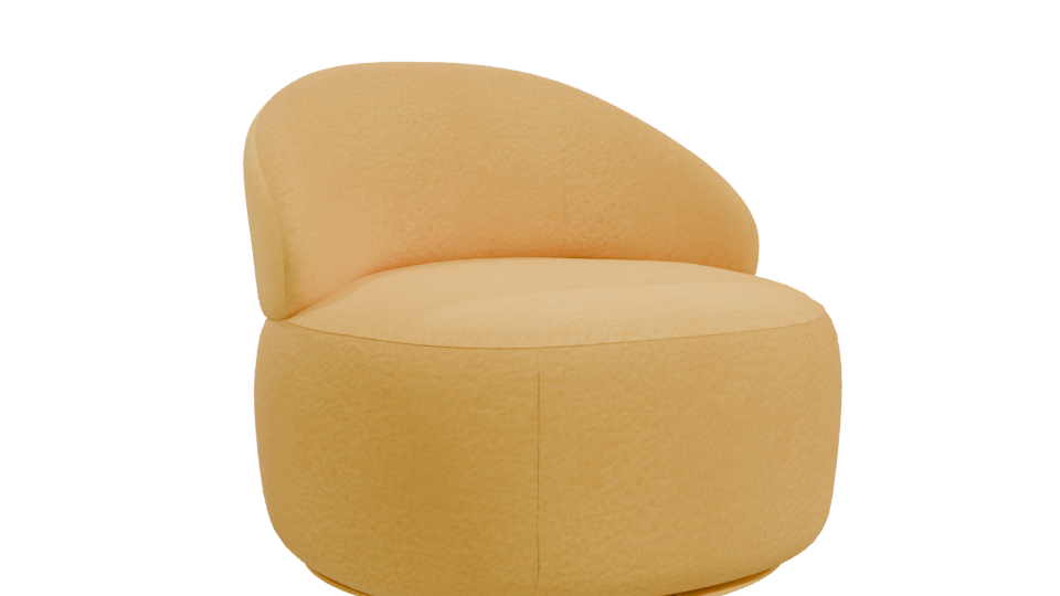 Stylized Yellow Lounge Chair 3D - Professional 3D Model Render 10