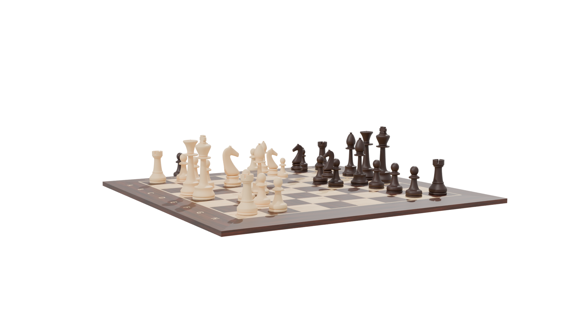 Realistic Chess Set 3D Model - Professional 3D Model Render 7