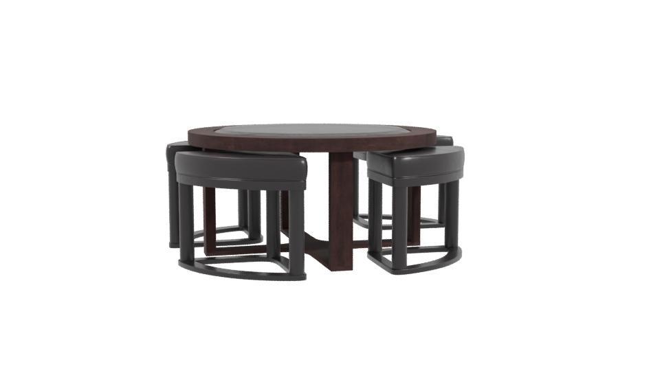 Elegant Round Dining Table Set - Professional 3D Model Render 3