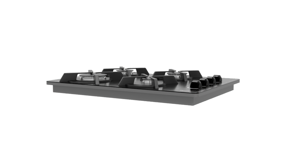 Sleek Gas Cooktop 3D Model - Professional 3D Model Render 12