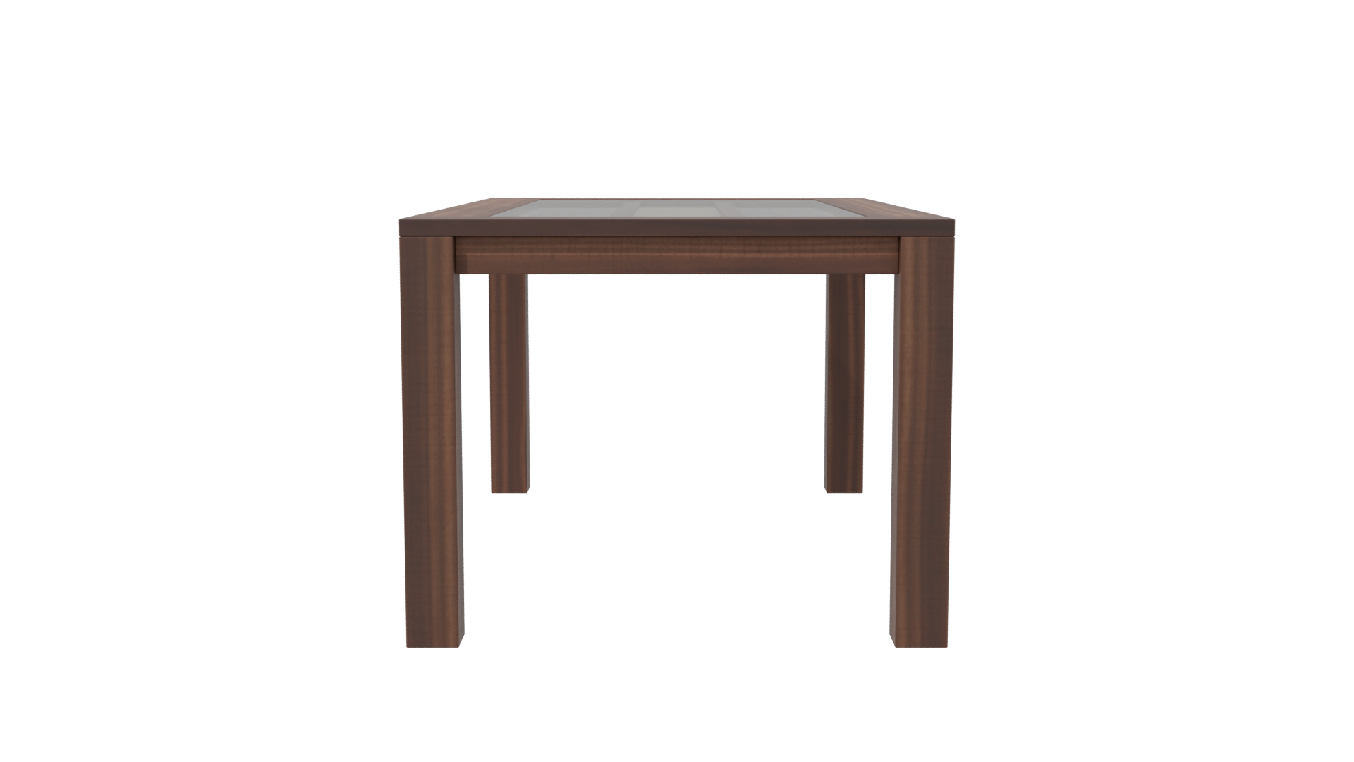 Elegant Glass-Top Wooden Table - Professional 3D Model Render 2