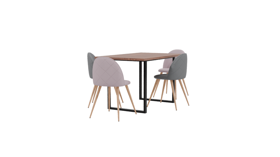 Stylish Dining Table Set 3D - Professional 3D Model Render 3