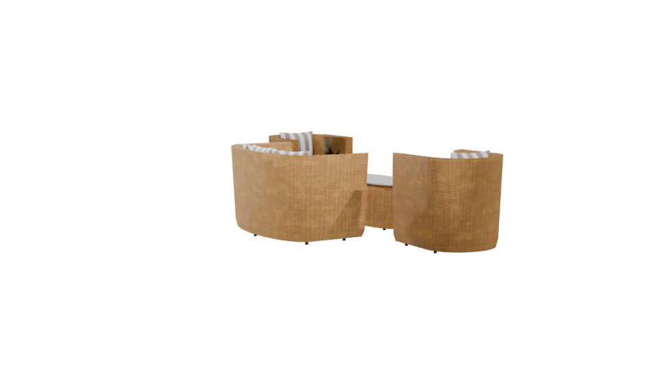 Stylish Outdoor Seating Arrangement - Professional 3D Model Render 10
