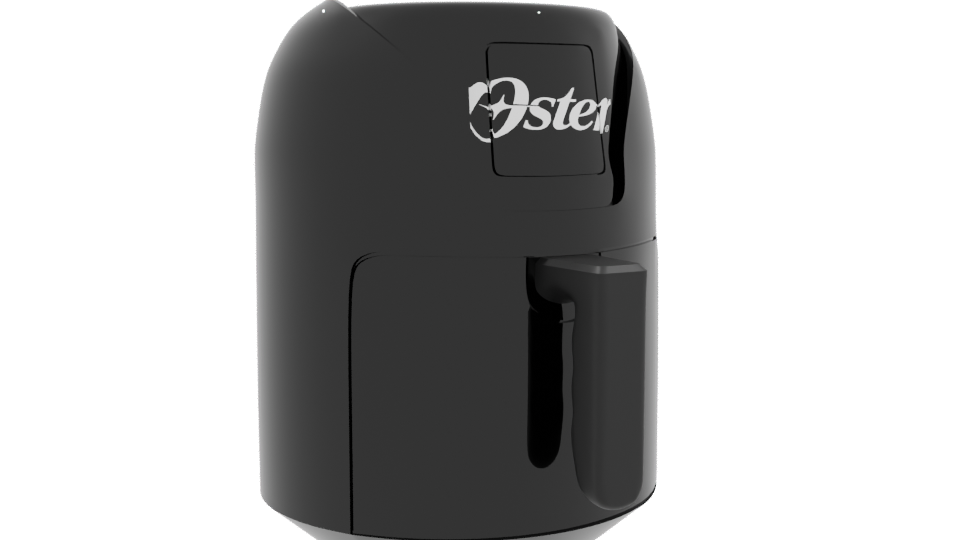 Sleek Black Air Fryer Model - Professional 3D Model Render 10