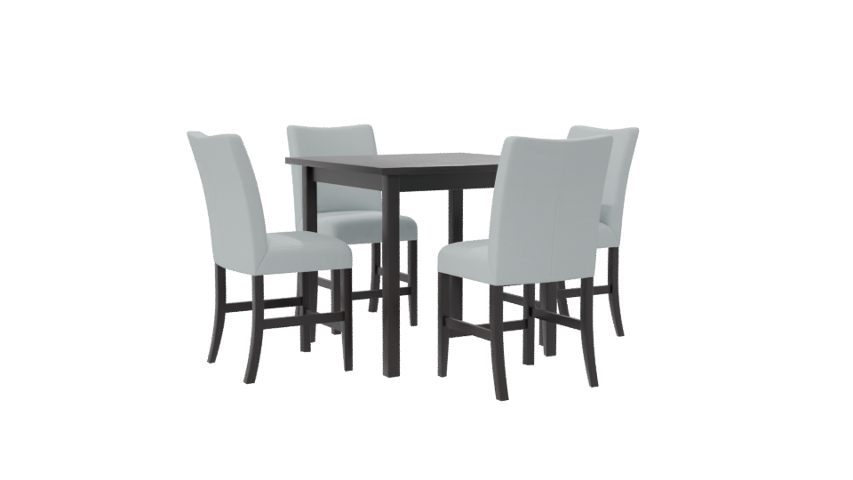 Stylish Modern Dining Table with Upholstered Chairs 3D Model - Professional 3D Model Render 7
