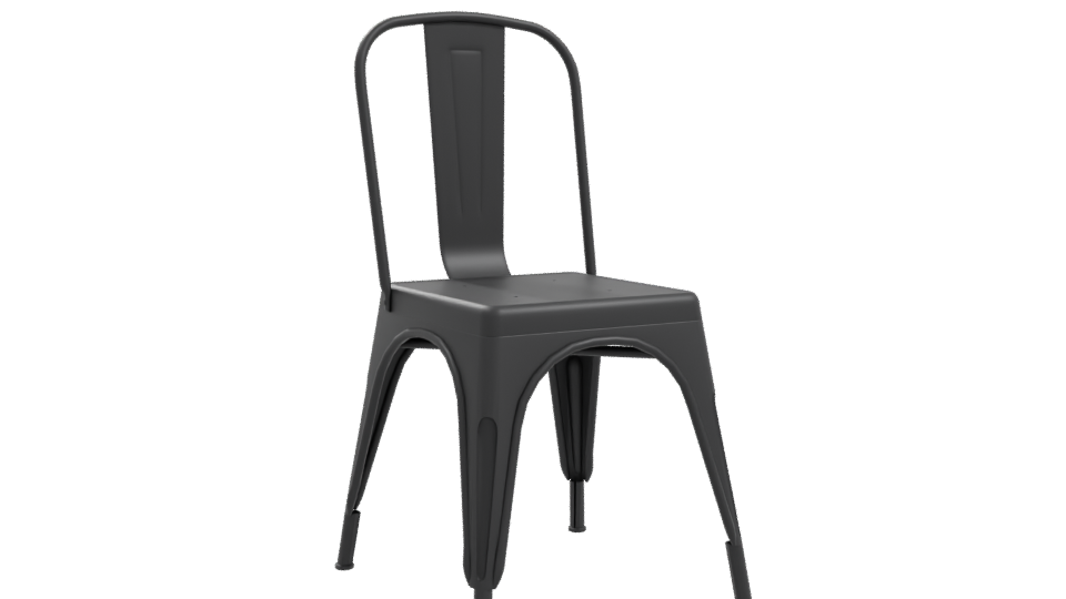Industrial Metal Dining Chair 3D - Professional 3D Model Render 10