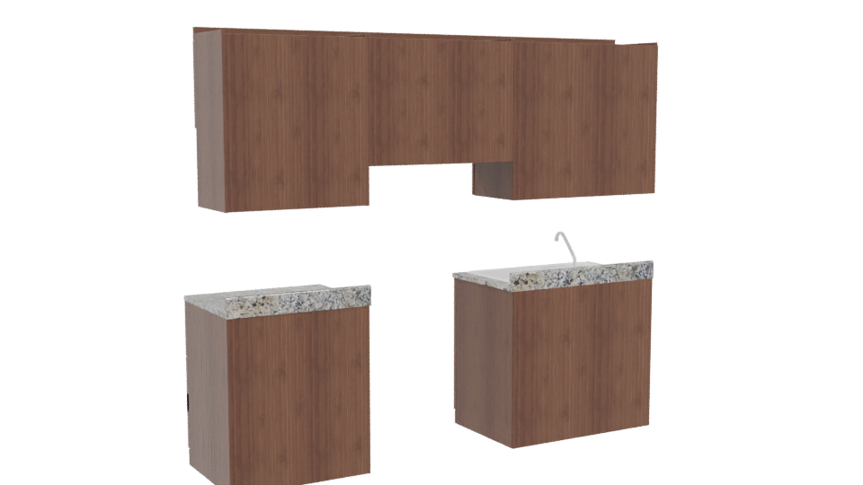 Stylish Kitchen Cabinet Set 3D - Professional 3D Model Render 4
