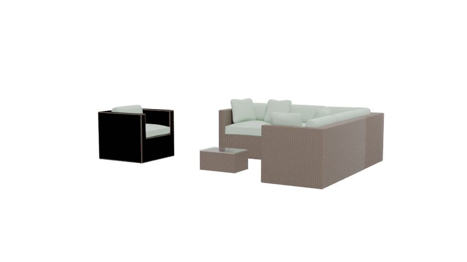 Saigon Terrace Sectional Sofa Set 3D - Professional 3D Model Render 12
