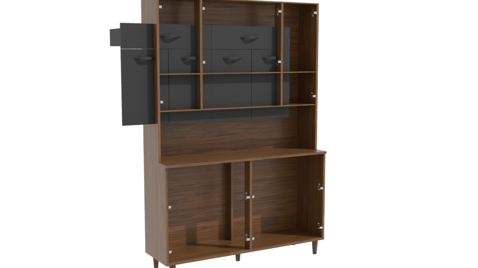 Stylish Wooden Cabinet 3D Model - Professional 3D Model Render 10