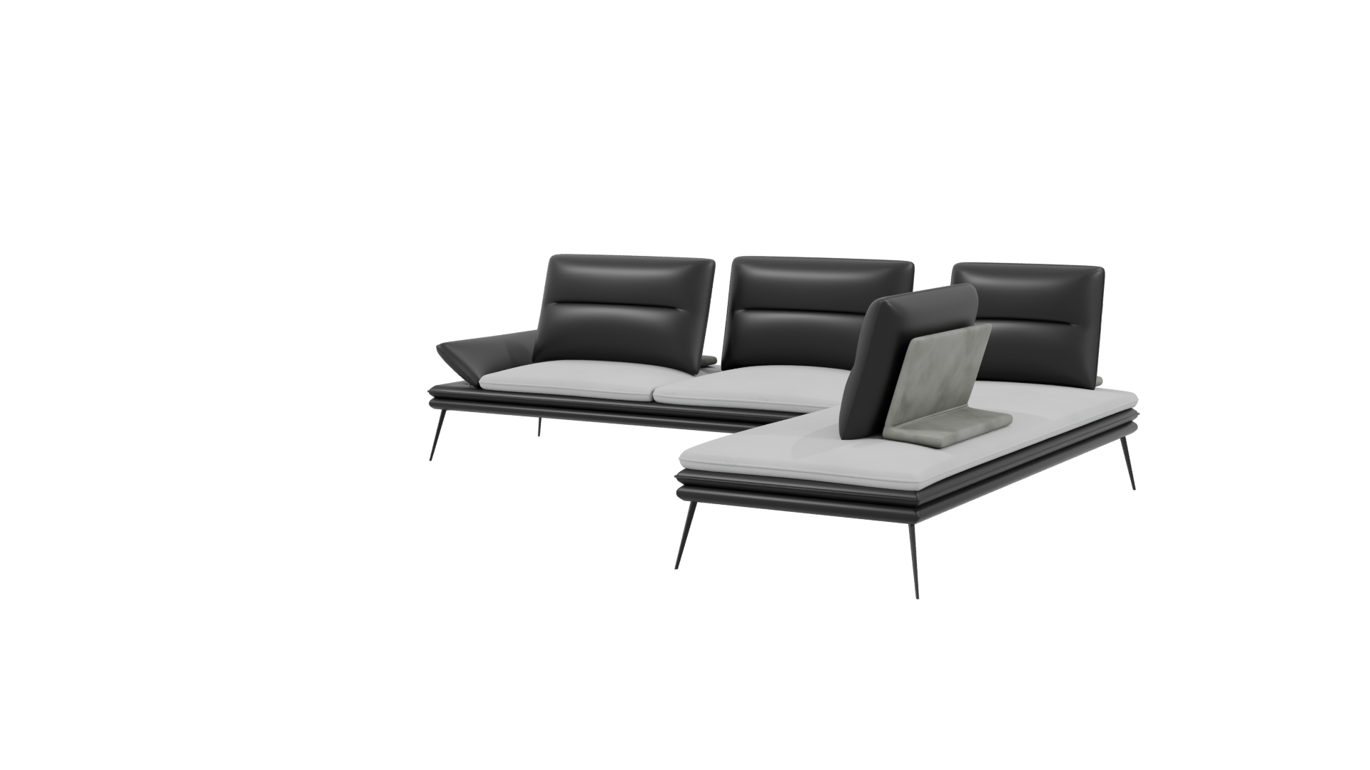 Contemporary L-Shaped Sofa 3D - Professional 3D Model Render 3