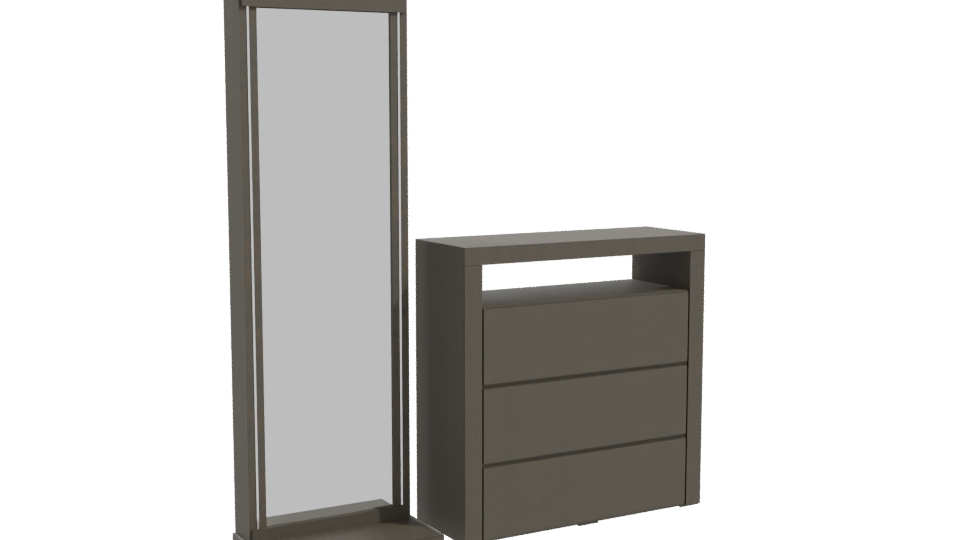 Stylish Bedroom Mirror and Dresser - Professional 3D Model Render 10