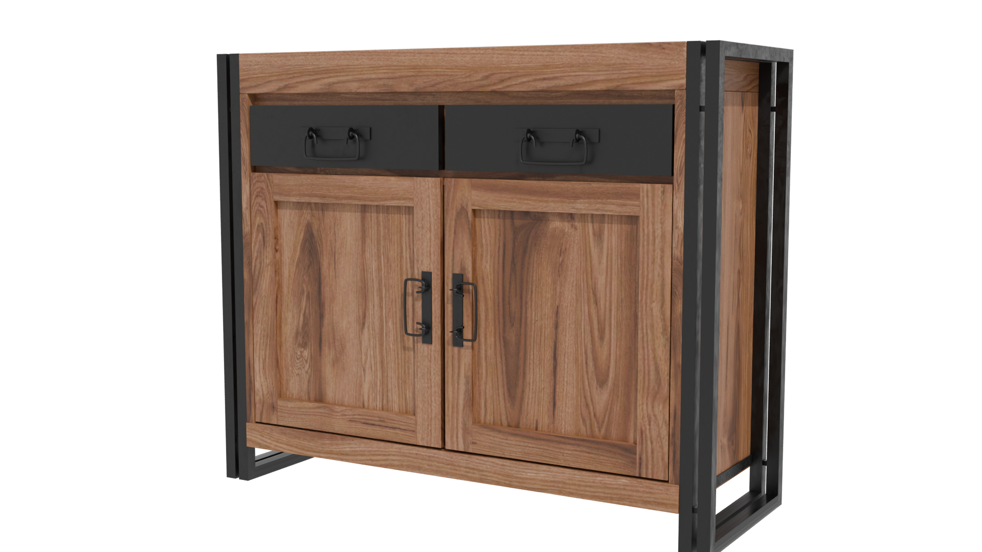 Stylish Wooden Storage Cabinet 3D - Professional 3D Model Render 12