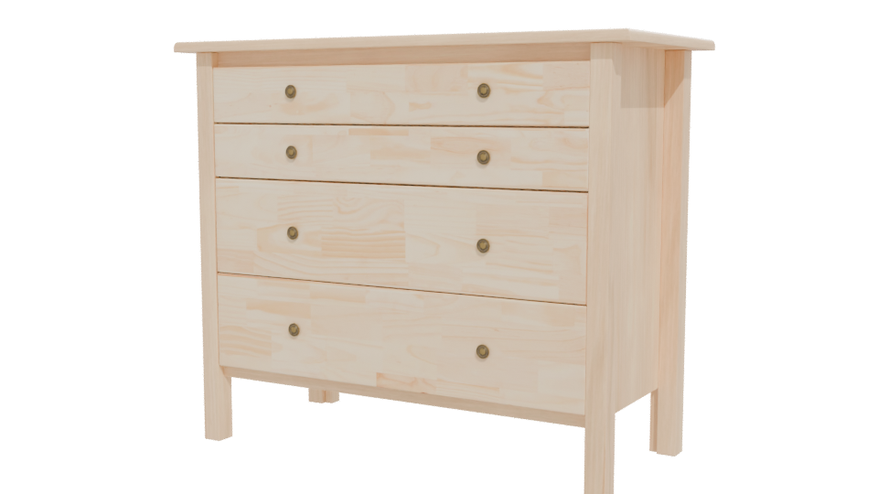 Minimalist Wooden Drawer Chest 3D - Professional 3D Model Render 12