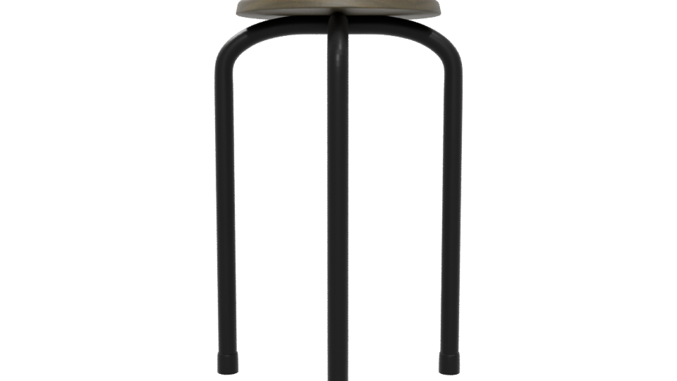 Industrial Metal Bar Stool Model - Professional 3D Model Render 5