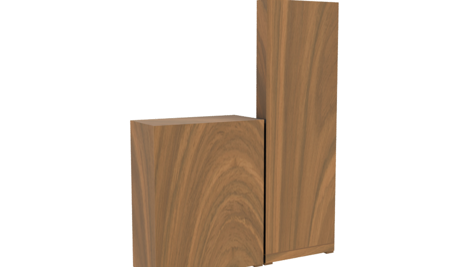 Elegant Wooden Mirror Cabinet Model - Professional 3D Model Render 4