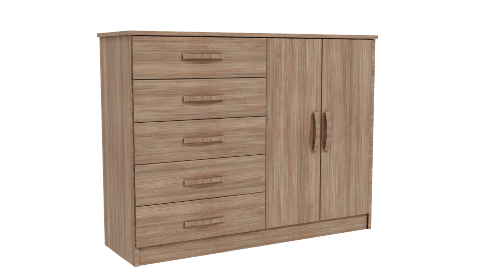 Modern Wooden Storage Cabinet 3D - Professional 3D Model Render 10