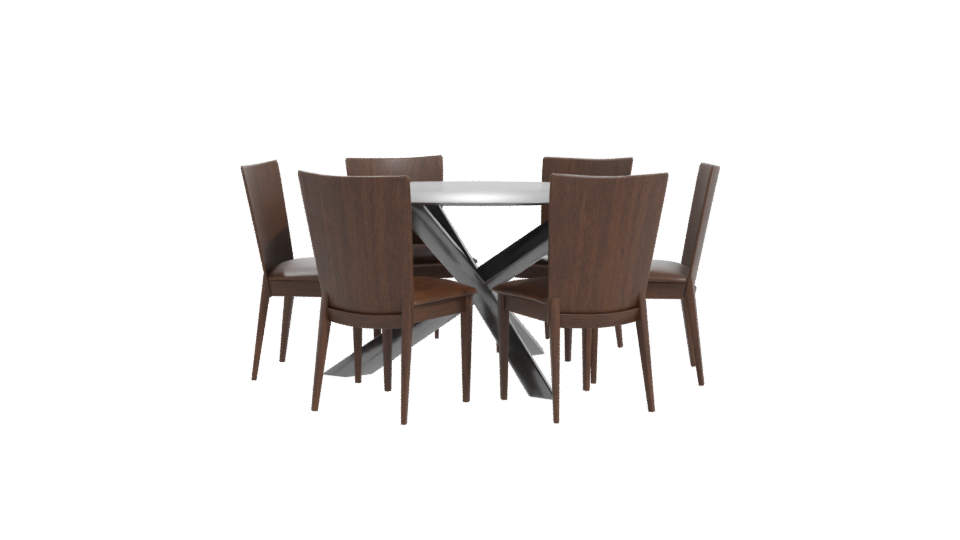 Elegant Glass Dining Table Set 3D - Professional 3D Model Render 11
