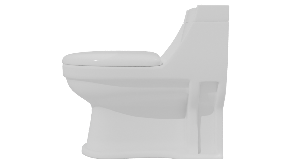 One Piece White Toilet 3D - Professional 3D Model Render 2