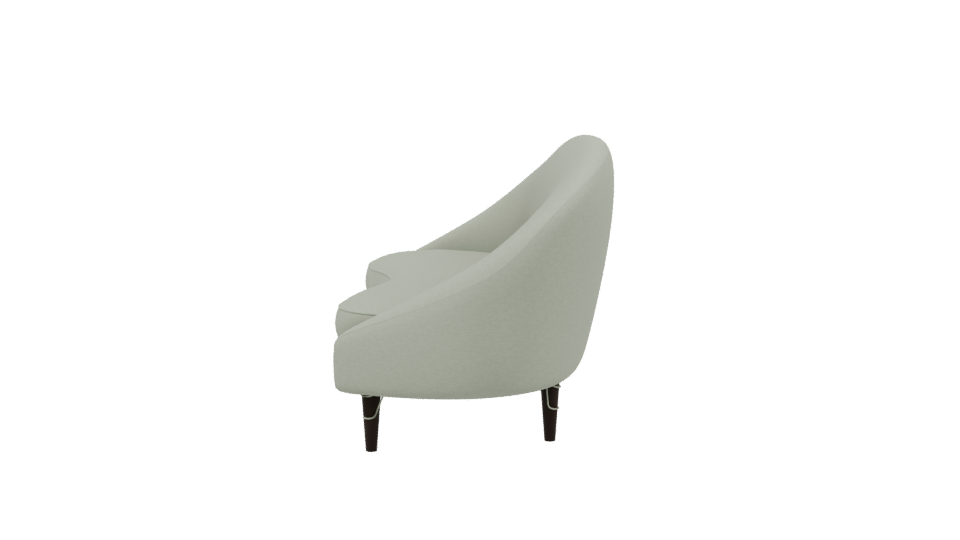 Contemporary Curved Upholstered Sofa 3D Model - Professional 3D Model Render 2