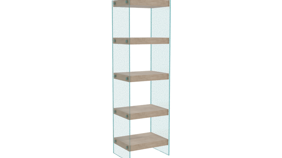 Minimalist Wooden Shelf Unit - Professional 3D Model Render 10