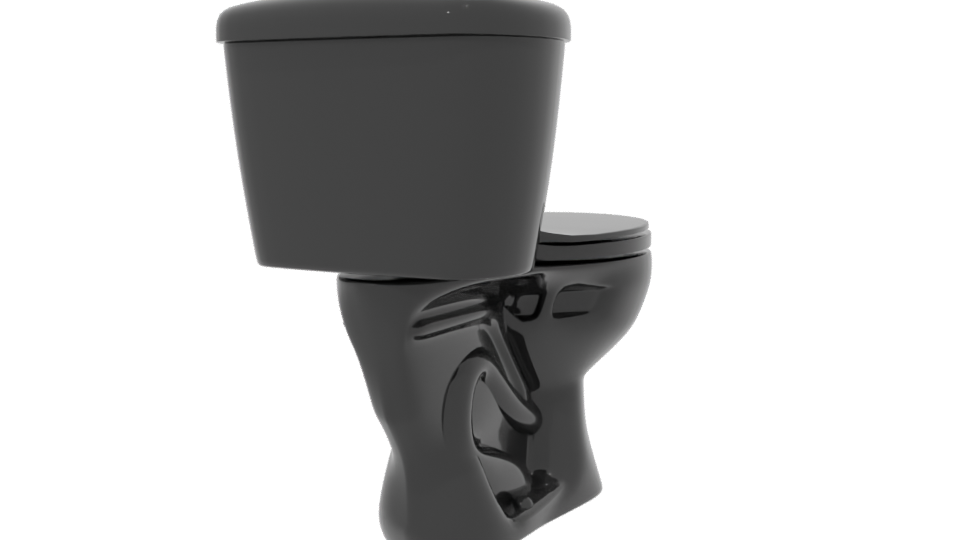 Sleek Black Toilet 3D Model - Professional 3D Model Render 6
