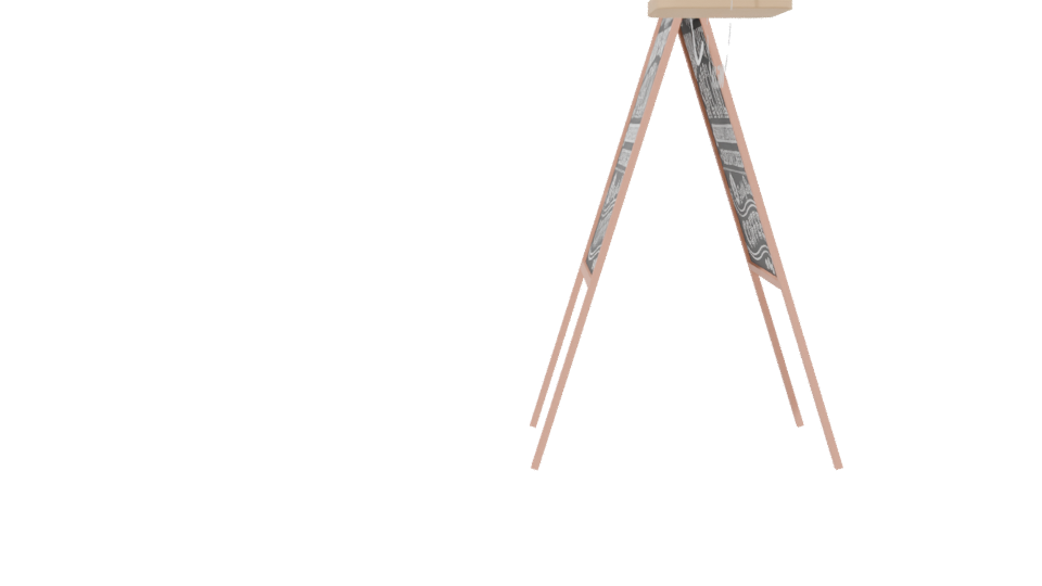 Chalkboard Menu Stand 3D Model - Professional 3D Model Render 2