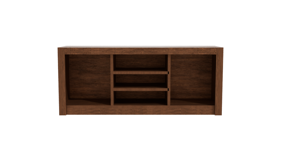 Stylish Wooden Media Console 3D - Professional 3D Model Render 11