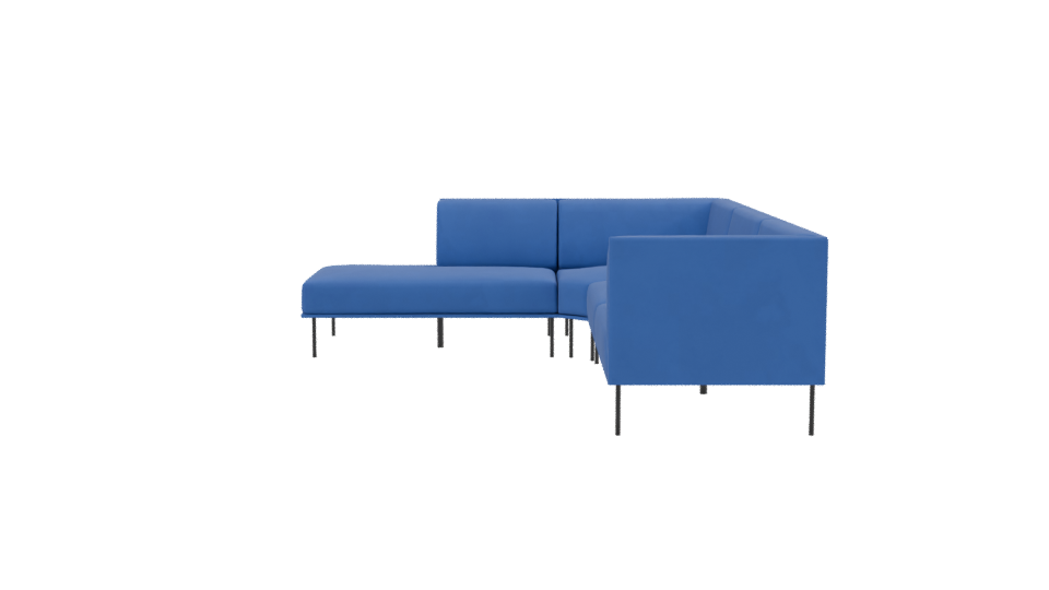 Modern Blue Sectional Sofa Model - Professional 3D Model Render 2