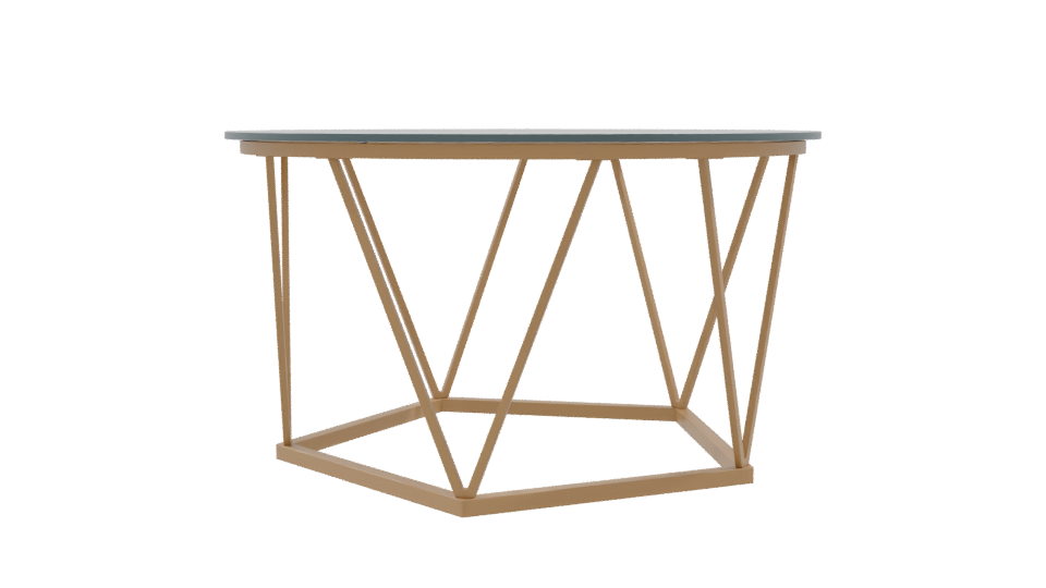 Stylish Glass Top Coffee Table - Professional 3D Model Render 9