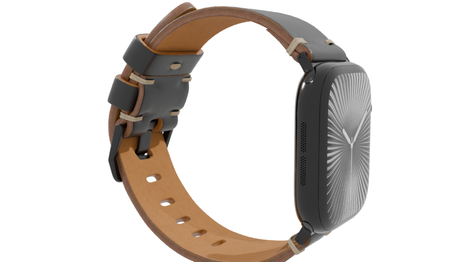 Shell Cordovan Leather Strap Watch 3D - Professional 3D Model Render 9