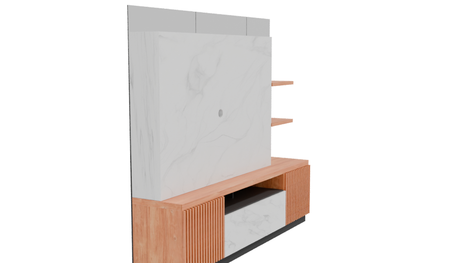 Elegant Modern Entertainment Center - Professional 3D Model Render 9