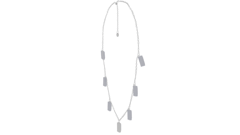 Elegant Silver Chain Necklace with Gemstone Accents - Professional 3D Model Render 7
