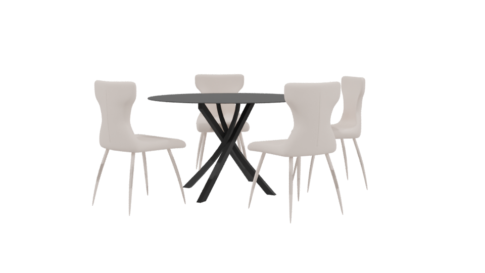 Contemporary Dining Table Set 3D - Professional 3D Model Render 3