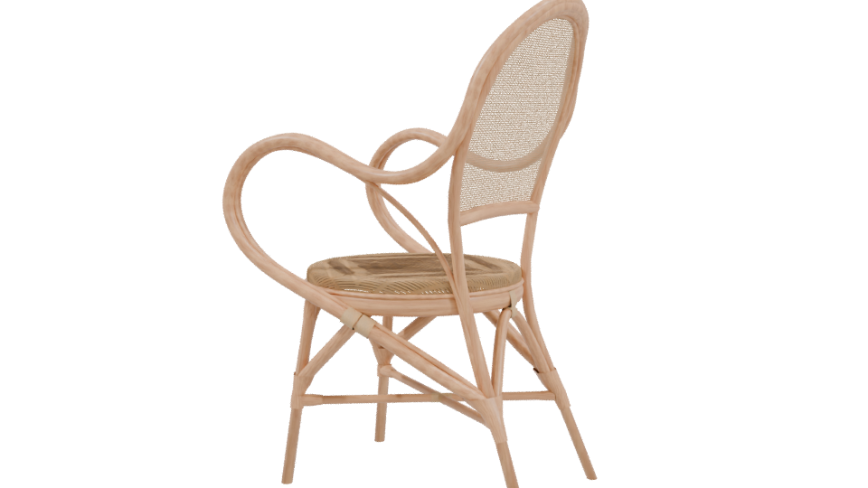 Elegant Wicker Dining Chair 3D Model - Professional 3D Model Render 3