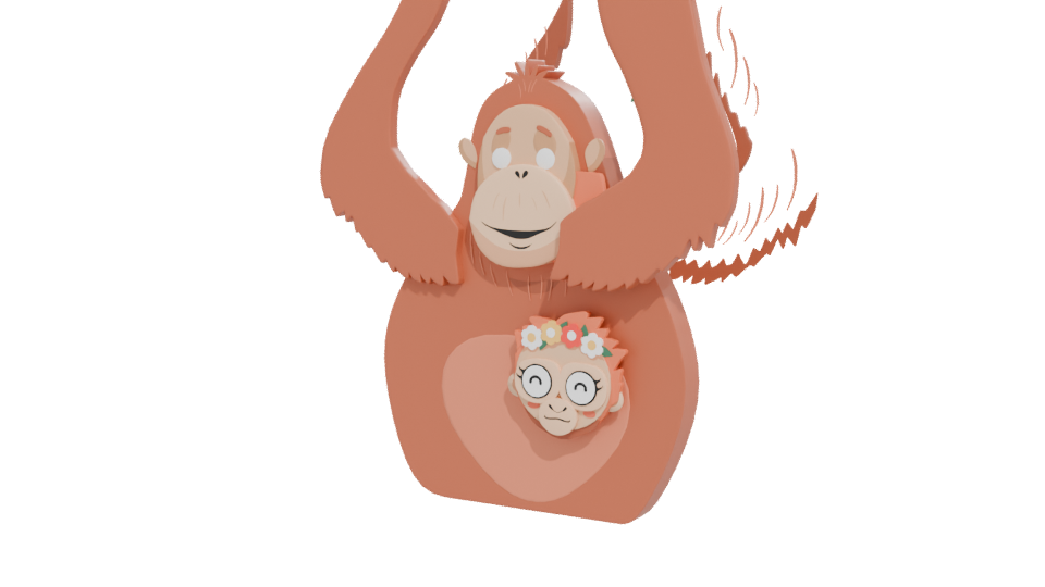 Whimsical Cartoon Animal Family 3D Model - Professional 3D Model Render 12