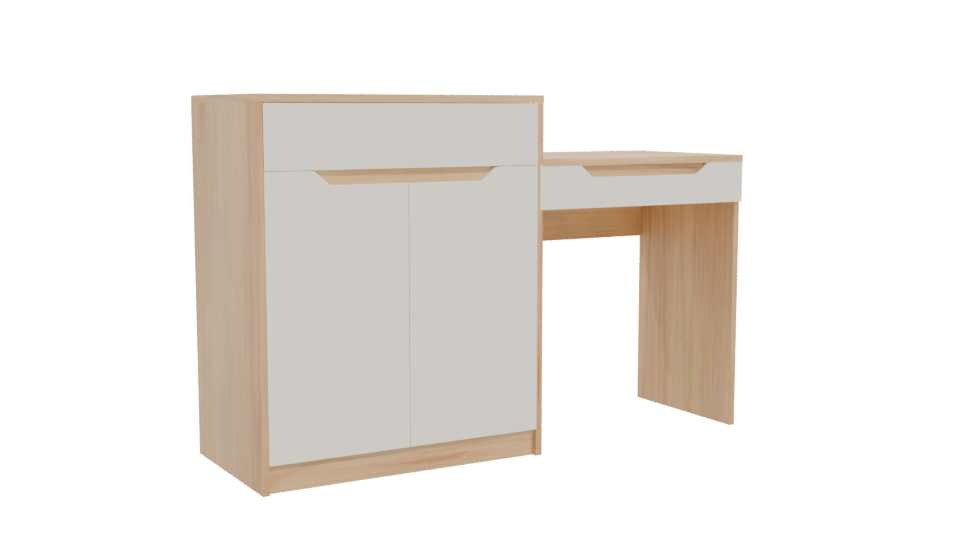 Minimalist Wooden Desk 3D Model - Professional 3D Model Render 2