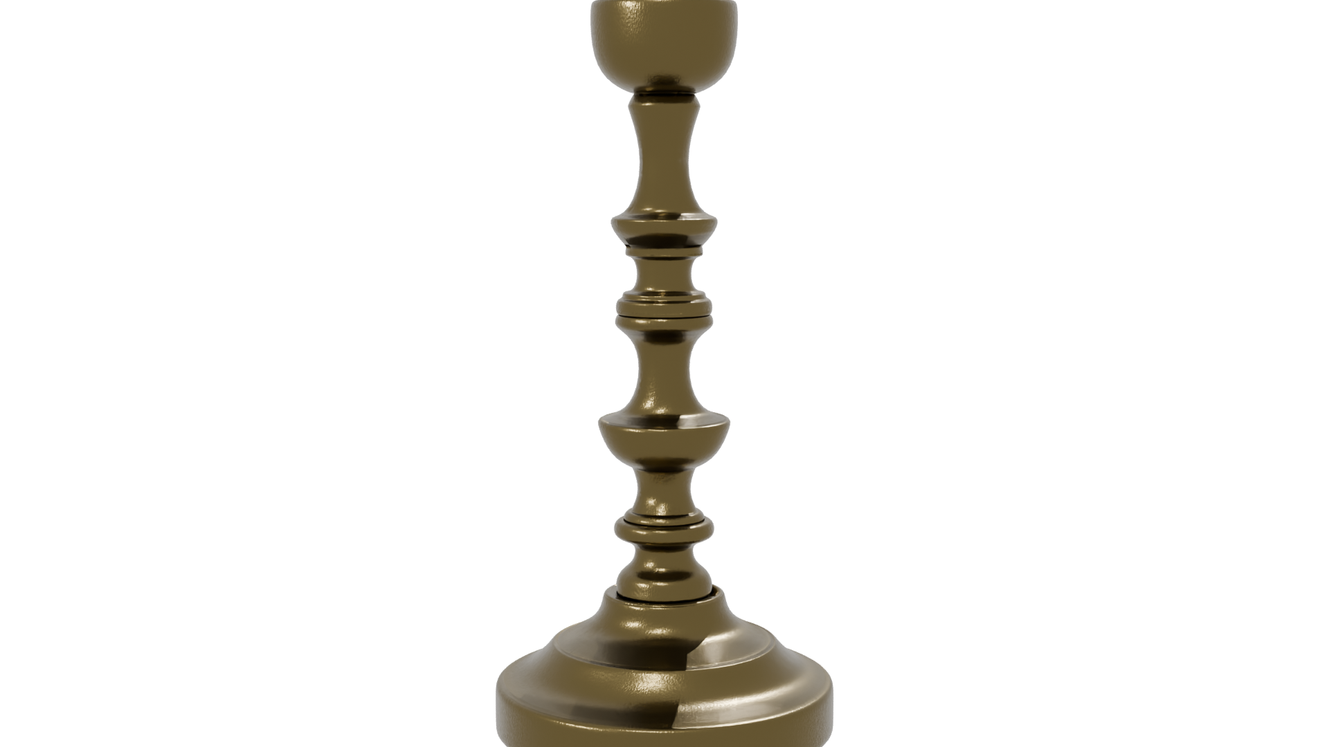 Vintage Brass Candle Holder Model - Professional 3D Model Render 7
