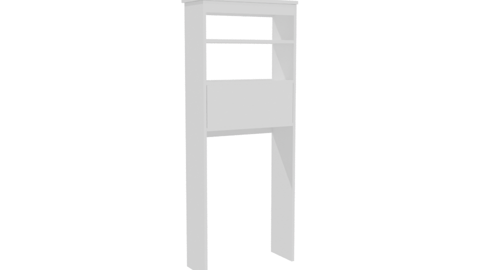 Minimalist White Storage Cabinet 3D - Professional 3D Model Render 4