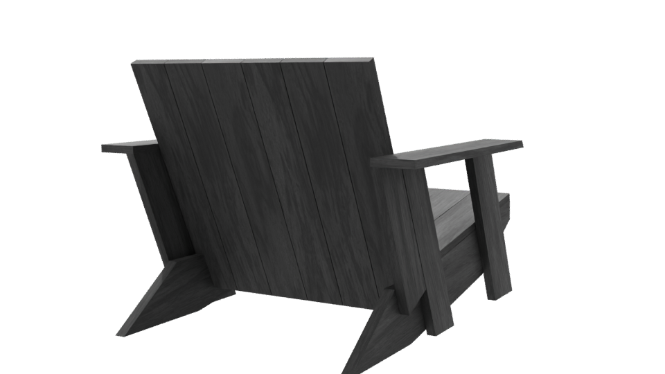 Stylish Wooden Lounge Chair Model - Professional 3D Model Render 6