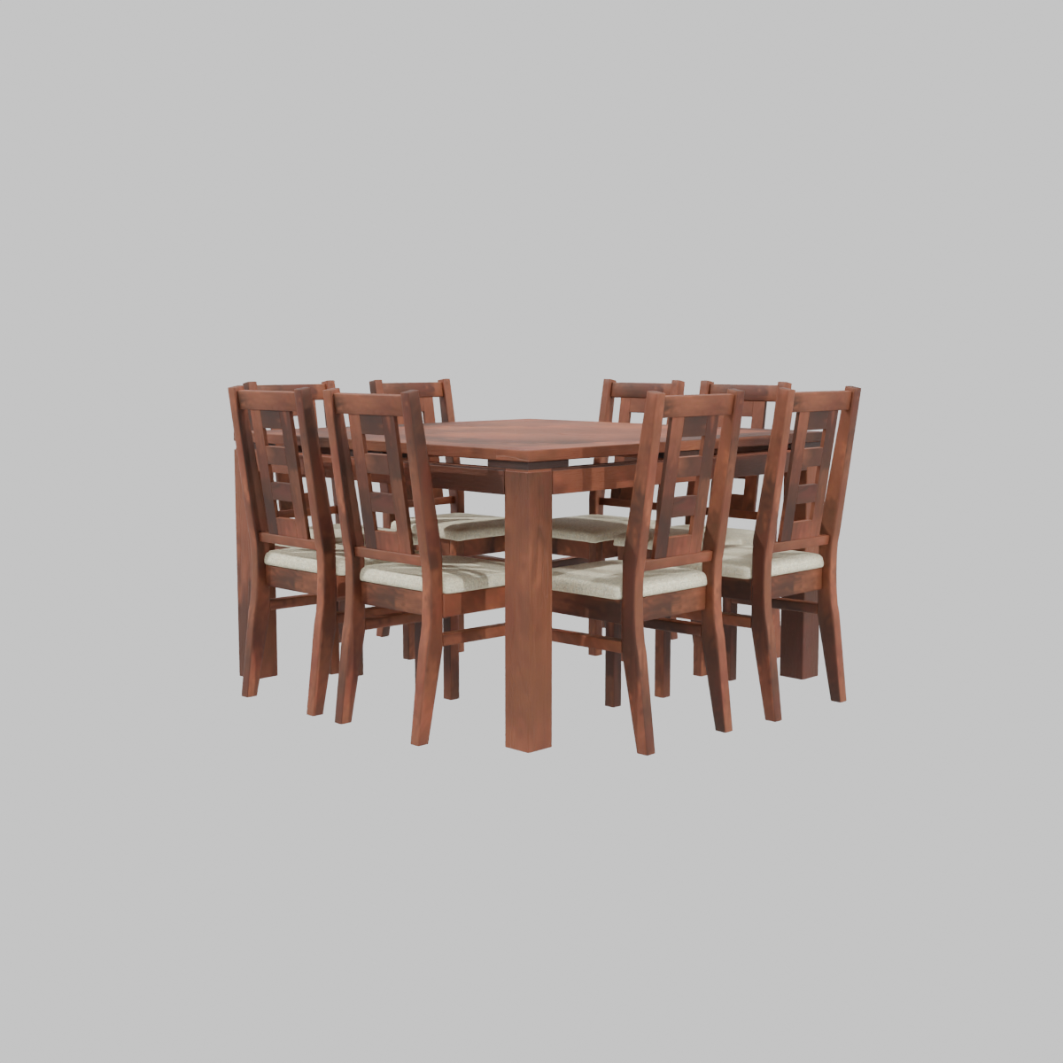 Juego Comedor Cub Madera CUA 8Sill Roma Crud